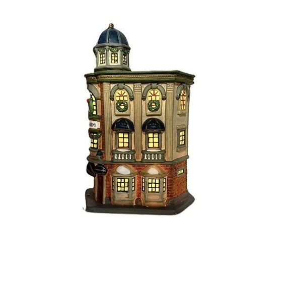Dickens Collectables Towne Series Museum 1997 Lighted House Village Building Xma - Picture 6 of 9